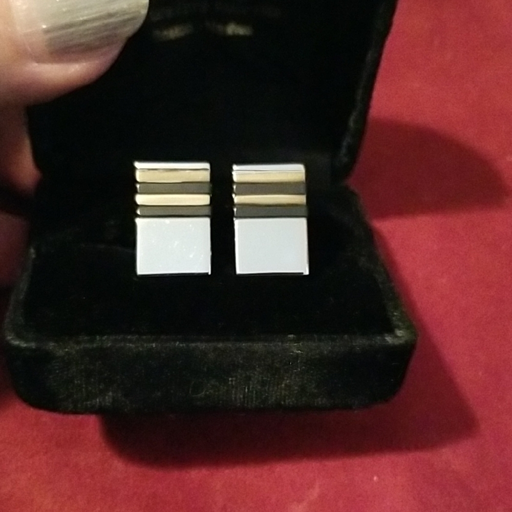 14K and Silver with Onyx Cufflinks